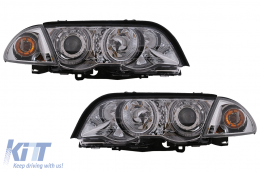 Fari Angel Eyes per BMW Serie 3 E46 Berlina Touring 05.1998-08.2001 Cromati-image-6111604