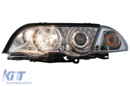 Fari Angel Eyes per BMW Serie 3 E46 Berlina Touring 05.1998-08.2001 Cromati-image-6111610