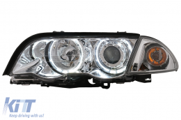 Fari Angel Eyes per BMW Serie 3 E46 Berlina Touring 05.1998-08.2001 Cromati-image-6111613