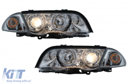 Fari Angel Eyes per BMW Serie 3 E46 Berlina Touring 05.1998-08.2001 Cromati-image-6111615
