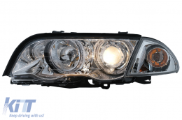 Fari Angel Eyes per BMW Serie 3 E46 Berlina Touring 05.1998-08.2001 Cromati-image-6111616