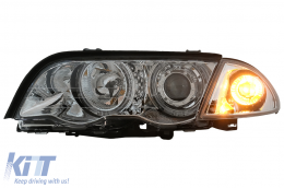 Fari Angel Eyes per BMW Serie 3 E46 Berlina Touring 05.1998-08.2001 Cromati-image-6111619