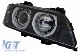 Fari Angel Eyes per BMW Serie 5 E39 96-03 Facelift Look Nero Chrom Edition-image-6014725
