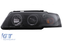 Fari Angel Eyes per VW Passat B5 3B 11.1996-08.2000 Alogeni Neri Headlights-image-6111977