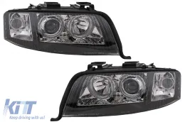 image-71-Fari Angel Eyes Xenon per Audi A6 4B C5 06.2001-05.2004 LHD o RHD Nero