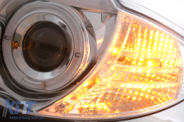 Fari Anteriori Angel Eyes per BMW Serie 1 E81 E82 E87 E88 2004-2011 Cromati Headlights-image-6111969