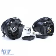 Fari anteriori in vetro nero trasparente + indicatori adatti per VW Lupo 98-05-image-6194305