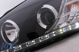Fari anteriori LED DRL per KIA Ceed 09.2006-08.2009 Daylight Nero LHD-image-6111223