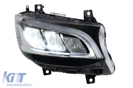 Fari anteriori LED per Mercedes Sprinter W907 Alogeni 2019-2023 Neri Headlights-image-6211485