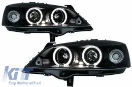 image-12-Fari anteriori per Opel Astra G 09.1997-02.2004 Angel Eyes neri