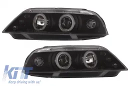 image-54-Fari anteriori per VW Passat 3BG 2000-2005 2 cerchi Halo neri