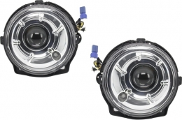 Fari Bi-Xenon Look per MERCEDES G W463 89-12 G65 Look Copertine BIANCA LED DRL-image-6019935