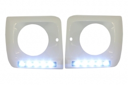 Fari Bi-Xenon Look per MERCEDES G W463 89-12 G65 Look Copertine BIANCA LED DRL-image-6019942
