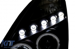 Fari Fanali LED DRL per Toyota Celica T230 1999-2005 Luci Angel Eyes Neri-image-6073965