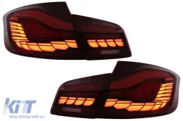 image-69-Fari Fanali LED posteriori OLED per BMW Serie 5 F10 Rosso chiaro Luce di svolta dinamica