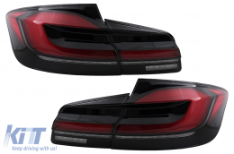 Fari Fanali LED posteriori per BMW Serie 5 F10 Rosso Nero Luce Svolta Dinamica LCI G30 Design-image-6101823