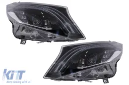 image-36-Fari Full LED per Mercedes Classe V W447 2016-2020 Nero Sostituire l'alogeno
