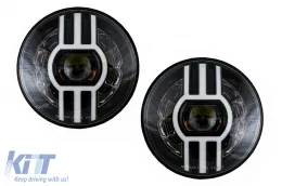 image-8-Fari LED 7 pollici CREE DRL per Jeep Wrangler JK TJ LJ Defender W463 Nero