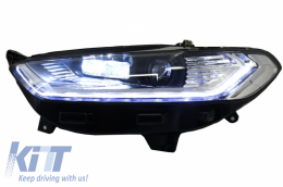 Fari LED DRL Xeno Look per FORD Mondeo MK5 2013-2016 Luci Dinamiche Svolta Cromo-image-6029833