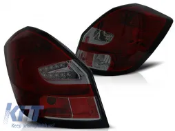 image-74-FARI POSTERIORI A LED BAR ROSSO FUMO adatti per SKODA FABIA II 07- 06.14