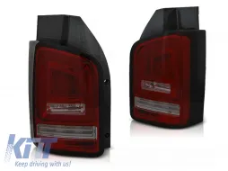 image-7-FARI POSTERIORI A LED BAR ROSSO FUMO SEQ adatti per VW T6 15-19 TR