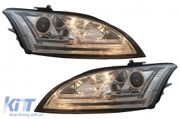 Fari Xenon DRL LED per Audi TT 8J 2006-2010 Segnale Dinamico Cromo Luci Diurna-image-6111487
