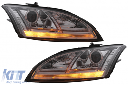 Fari Xenon DRL LED per Audi TT 8J 2006-2010 Segnale Dinamico Cromo Luci Diurna-image-6111490