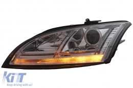 Fari Xenon DRL LED per Audi TT 8J 2006-2010 Segnale Dinamico Cromo Luci Diurna-image-6111492
