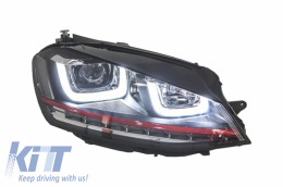 Faros 3D LED DRL para VW Golf 7 VII 12-17 RED R20 GTI Look LED Flowing-image-6004303