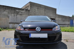 Faros 3D LED DRL para VW Golf 7 VII 12-17 ROJO GTI Look Torneado Dinámico RHD-image-6022993