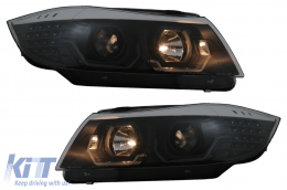 Faros 3D LED para BMW 3 Limousine E90 Touring E91 03.05-08.08 LHD Negro-image-6078895