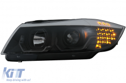 Faros 3D LED para BMW 3 Limousine E90 Touring E91 03.05-08.08 LHD Negro-image-6078897