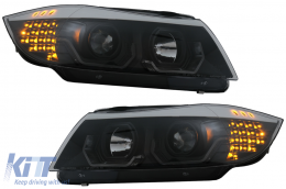 Faros 3D LED para BMW 3 Limousine E90 Touring E91 03.05-08.08 LHD Negro-image-6078898