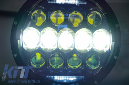 Faros 7 pulgadas CREE LED Ámbar Halo DRL para Jeep Wrangler TJ JK 97-18-image-6065747