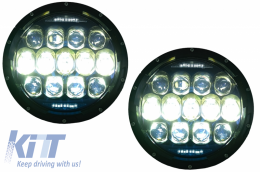 Faros 7 pulgadas CREE LED Ámbar Halo DRL para Jeep Wrangler TJ JK 97-18-image-6065749