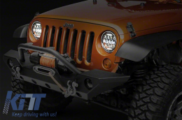 Faros 7 pulgadas CREE LED Ámbar Halo DRL para Jeep Wrangler TJ JK 97-18-image-6065757