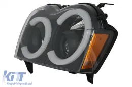 Faros Angel Eyes BARRA LED para Jeep Grand Cherokee WK 05-08 Negro-image-6089998
