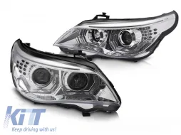 image-63-Faros Angel Eyes LED 3D CROMO adecuados para BMW E60 E61 03-07
