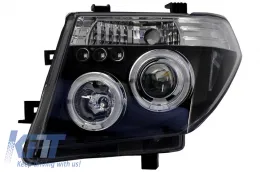 Faros Angel Eyes para NISSAN Navara D40 04-09 Pathfinder R51 05-08 LHD negro-image-6027091