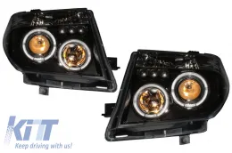 Faros Angel Eyes para NISSAN Navara D40 04-09 Pathfinder R51 05-08 LHD negro-image-6027094