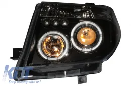Faros Angel Eyes para NISSAN Navara D40 04-09 Pathfinder R51 05-08 LHD negro-image-6027095