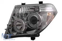 Faros Angel Eyes para Nissan Navara D40 04-09 Pathfinder R51 05-08 cromado-image-6084153