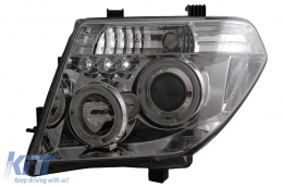 Faros Angel Eyes para Nissan Navara D40 04-09 Pathfinder R51 05-08 cromado-image-6084156