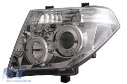 Faros Angel Eyes para Nissan Navara D40 04-09 Pathfinder R51 05-08 cromado-image-6084159