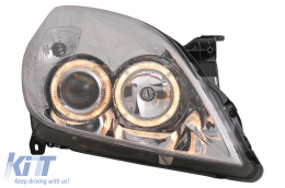 Faros Angel Eyes para Opel Vectra C / Signum Facelift 09.2005-2008 Cromado-image-6086958