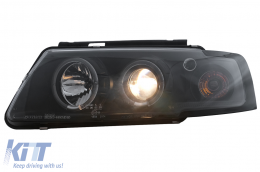 Faros Angel Eyes para VW Passat B5 3B 11.1996-08.2000 Luces Halógenas Negro-image-6111981
