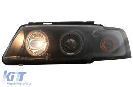 Faros Angel Eyes para VW Passat B5 3B 11.1996-08.2000 Luces Halógenas Negro-image-6111984