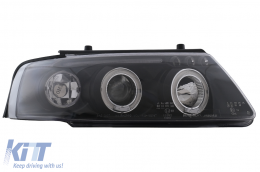 Faros Angel Eyes para VW Passat B5 3B 11.1996-08.2000 Luces Halógenas Negro-image-6112567