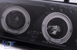 Faros Angel Eyes para VW Passat B5 3B 11.1996-08.2000 Luces Halógenas Negro-image-6112568