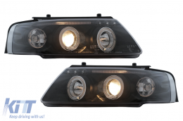 image-33-Faros Angel Eyes para VW Passat B5 3B 11.1996-08.2000 Luces Halógenas Negro